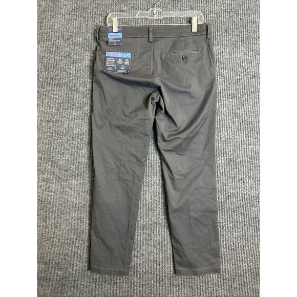 St John's Bay Mens Temp Flex Chino Pants Size 30 Gray Comfort Stretch Mid Rise - Picture 2 of 11